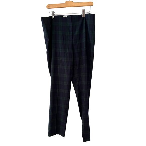 Anne Klein Black Watch Tartan Plaid Pants Blue Green 8 - Picture 1 of 6